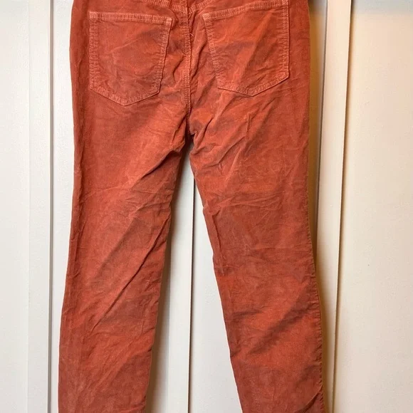 We The Free People Pink Coral Corduroy Jeans Size 27 Bohemian Raw Hem Skinny 70s - Picture 9 of 9